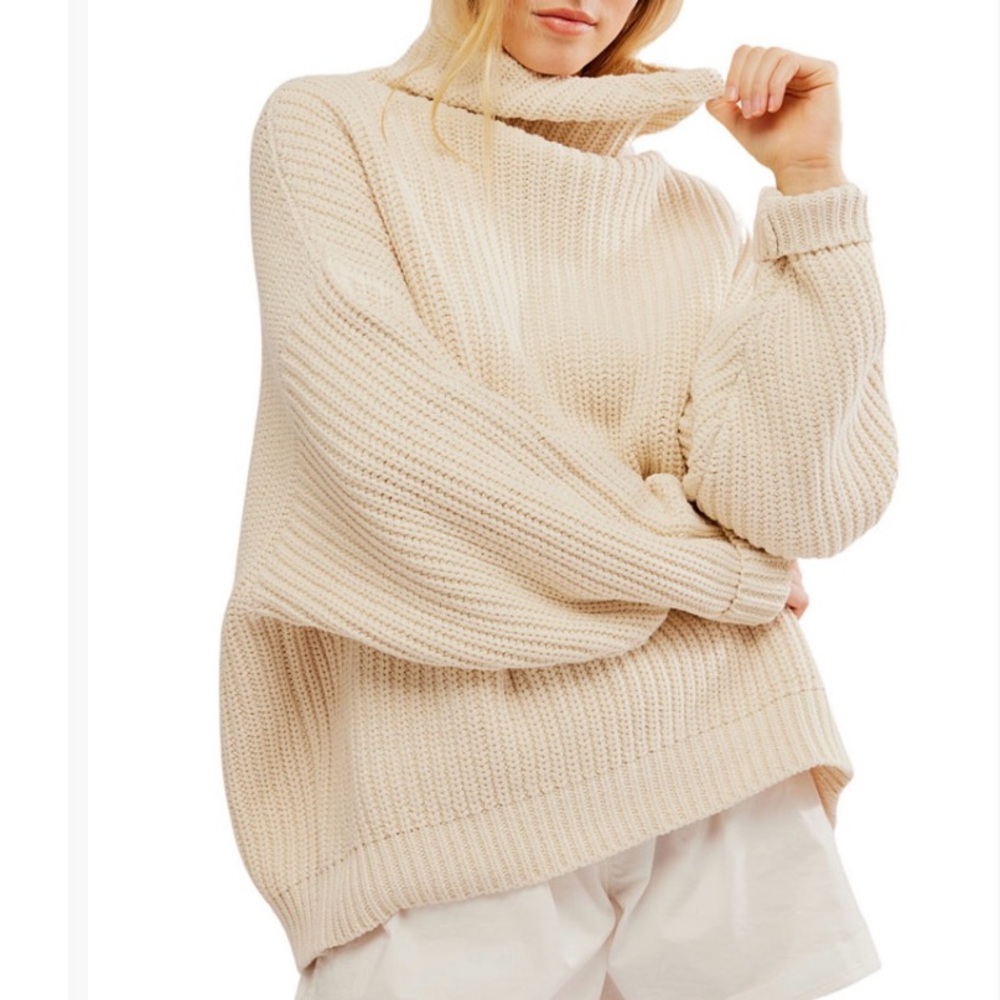 Free People Swim Too Deep Oversized Sweater in Cream